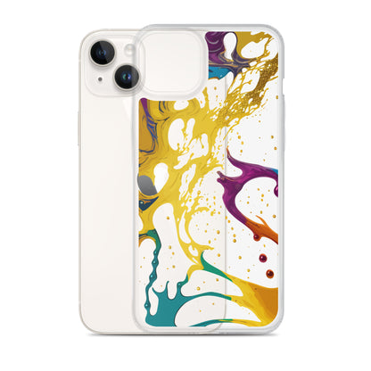 Clear Case for iPhone®-Alchohol Ink Design III