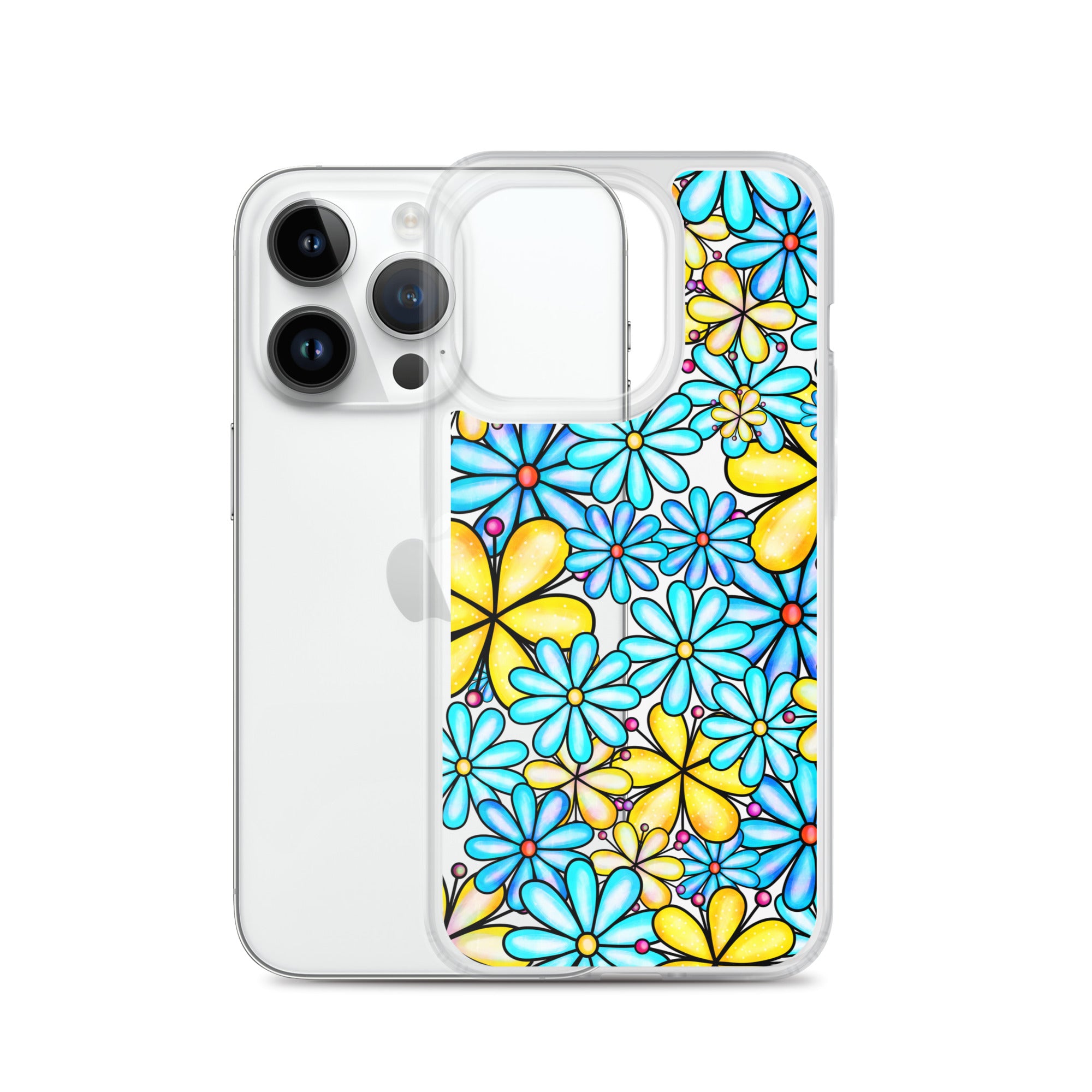 Clear Case for iPhone®- Floral Doodle Design I