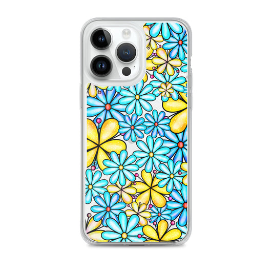 Clear Case for iPhone®- Floral Doodle Design I