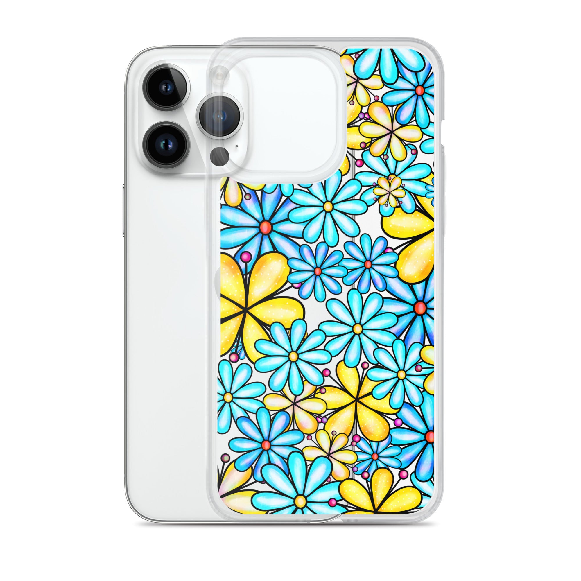 Clear Case for iPhone®- Floral Doodle Design I