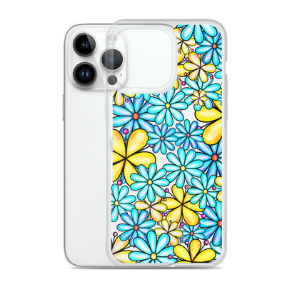 Clear Case for iPhone®- Floral Doodle Design I