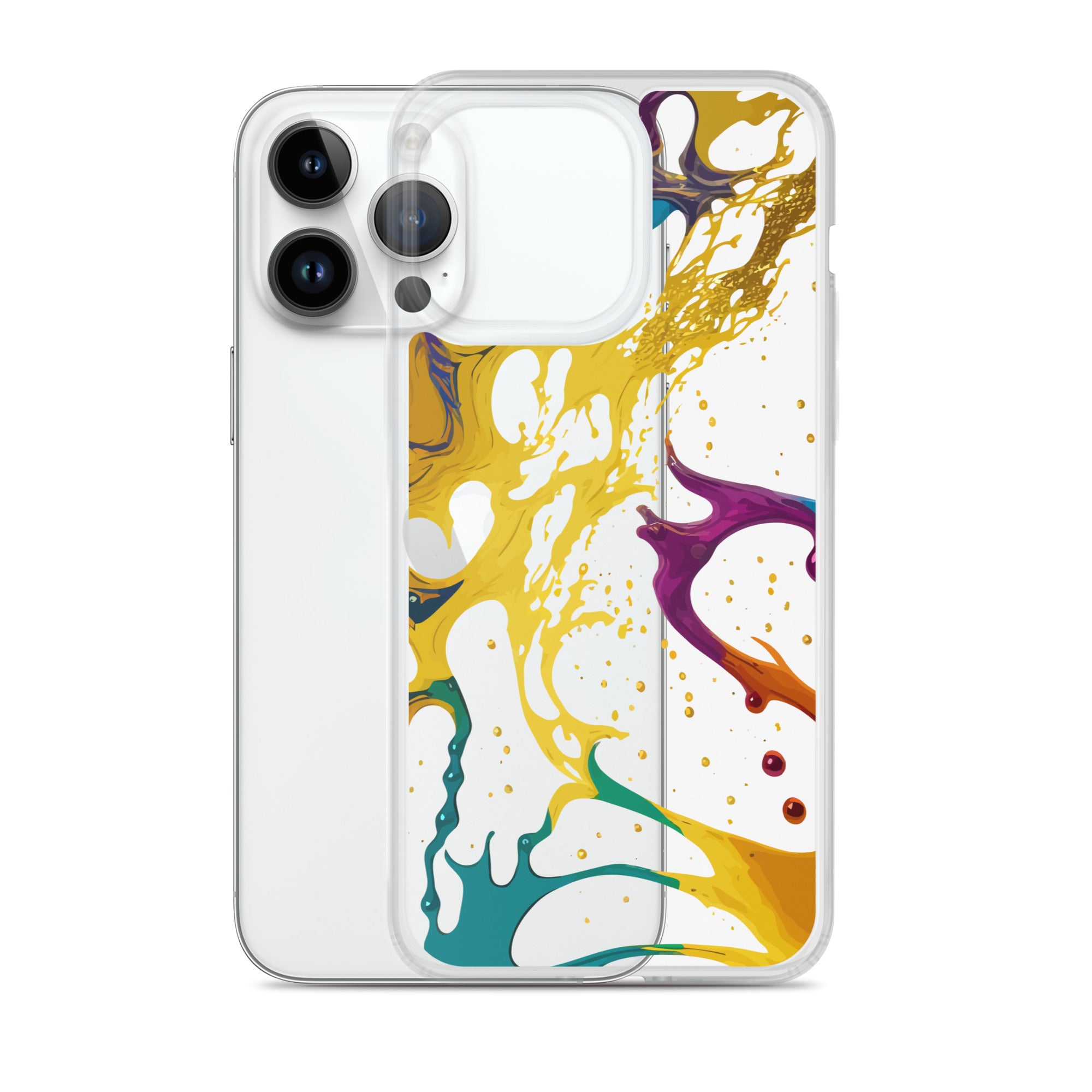 Clear Case for iPhone®-Alchohol Ink Design III