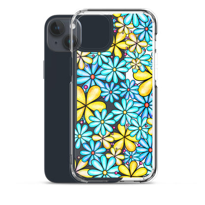 Clear Case for iPhone®- Floral Doodle Design I