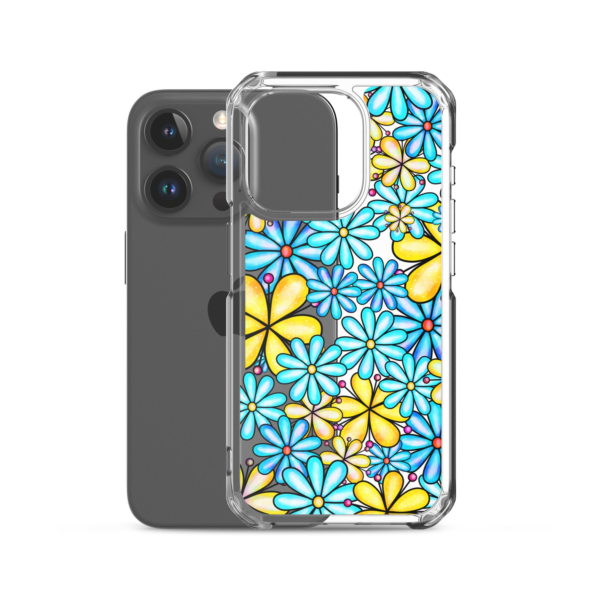 Clear Case for iPhone®- Floral Doodle Design I