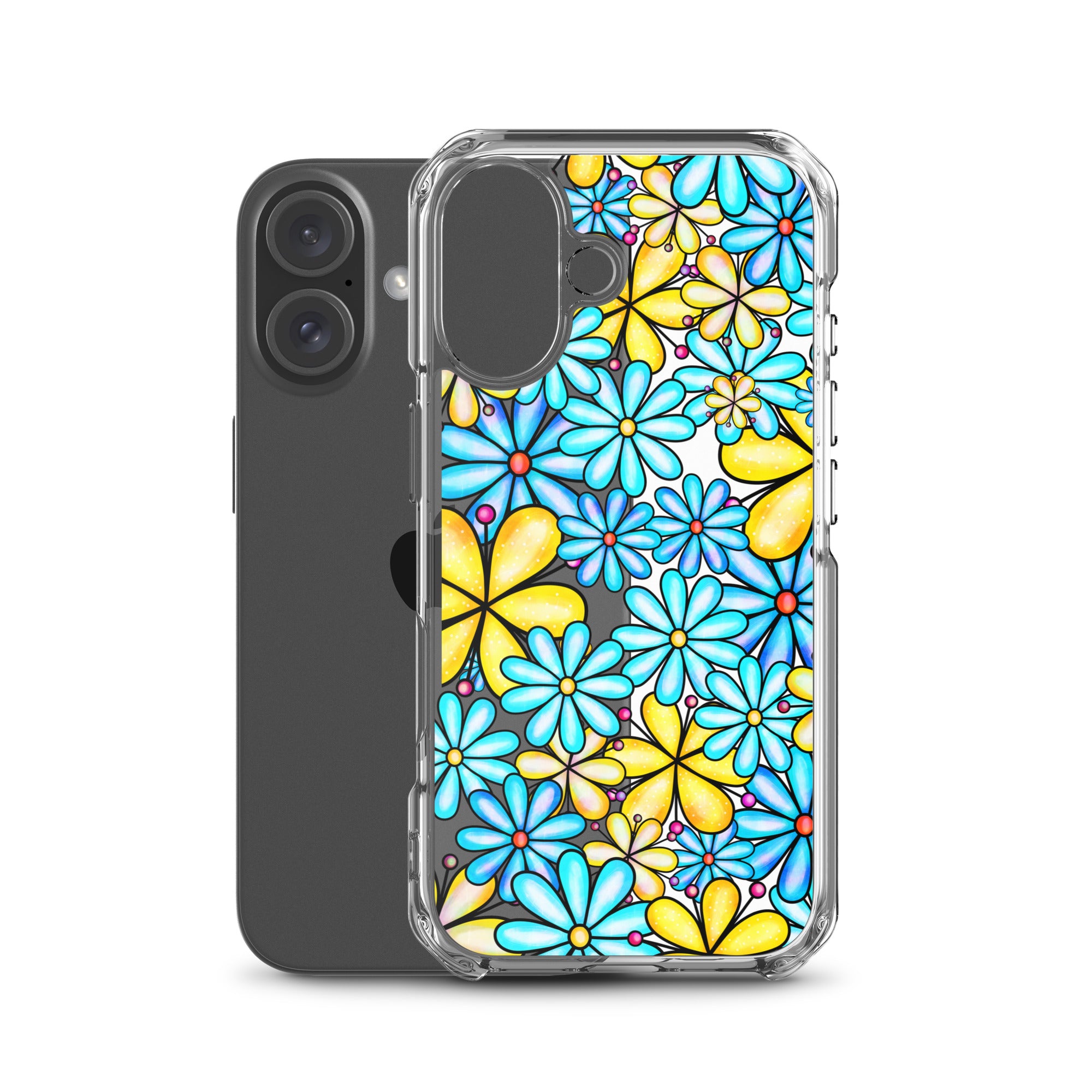 Clear Case for iPhone®- Floral Doodle Design I