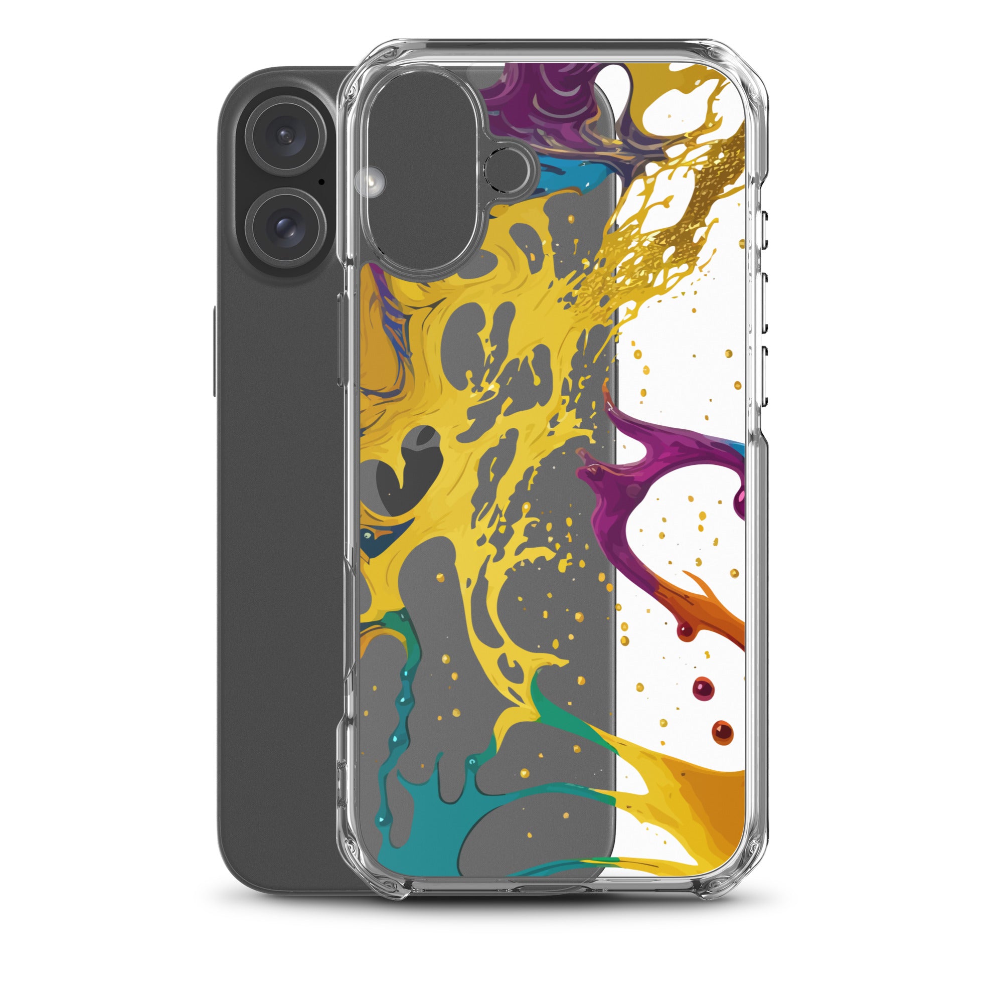 Clear Case for iPhone®-Alchohol Ink Design III