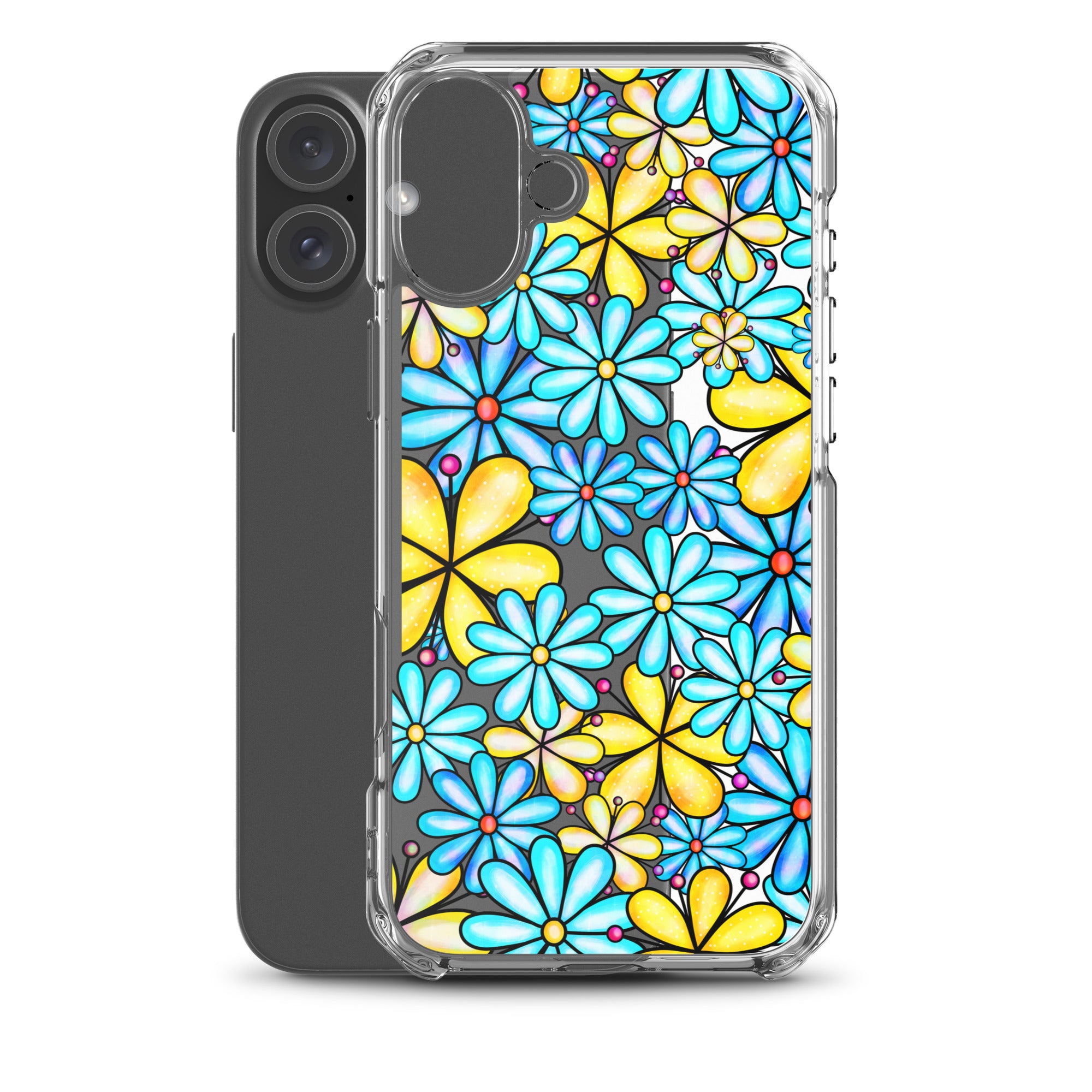 Clear Case for iPhone®- Floral Doodle Design I