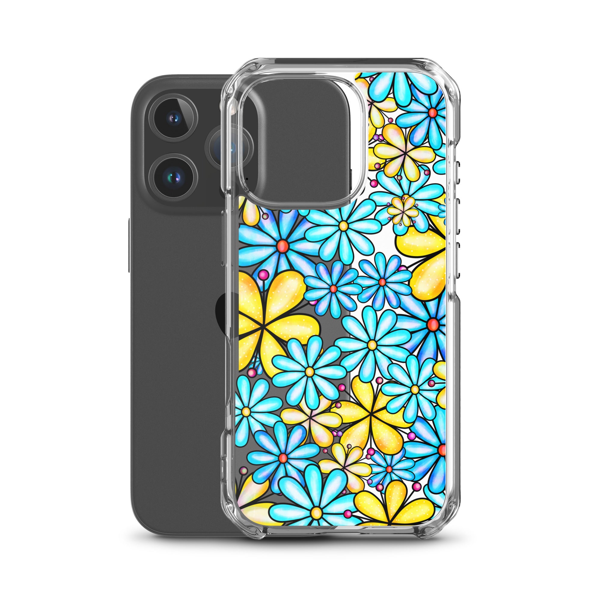 Clear Case for iPhone®- Floral Doodle Design I