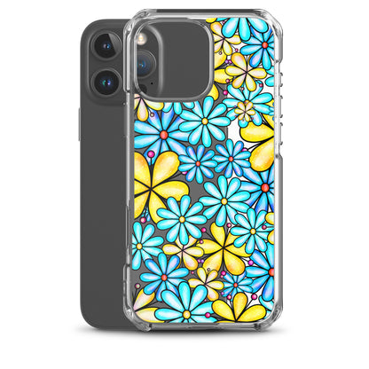 Clear Case for iPhone®- Floral Doodle Design I