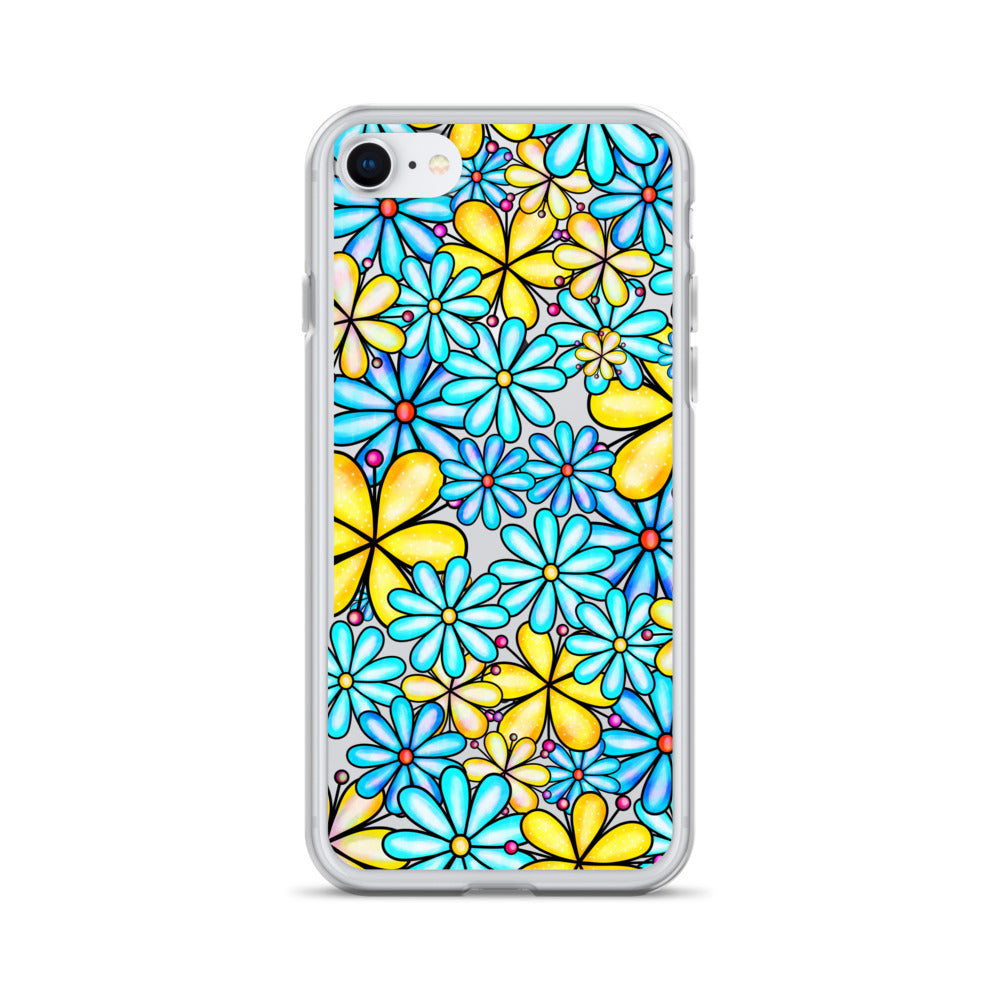 Clear Case for iPhone®- Floral Doodle Design I