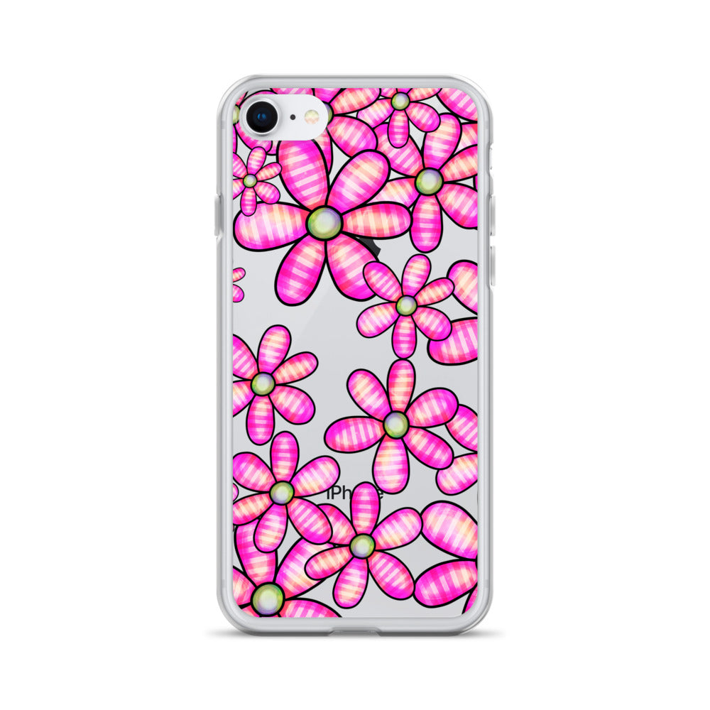 Clear Case for iPhone®- Floral Doodle Design 02