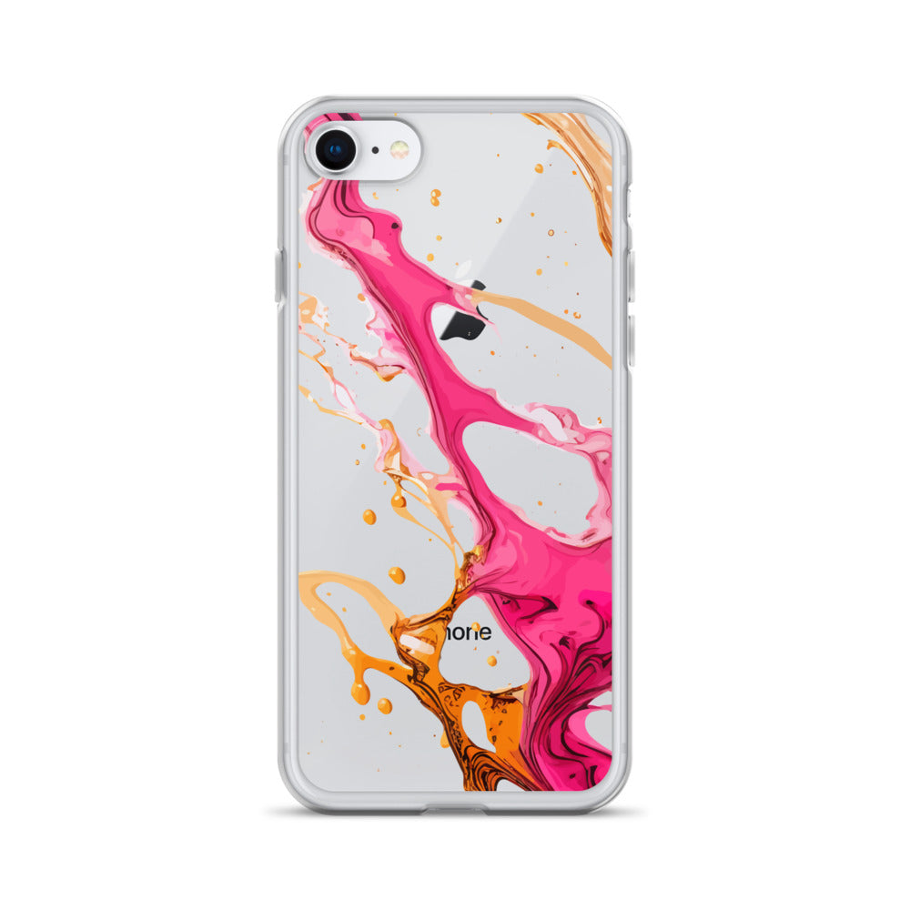 Clear Case for iPhone®- Alchohol Ink Design IV