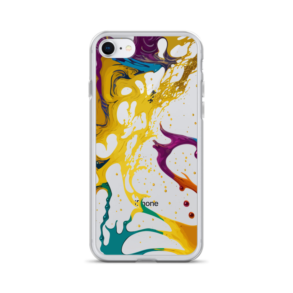 Clear Case for iPhone®-Alchohol Ink Design III