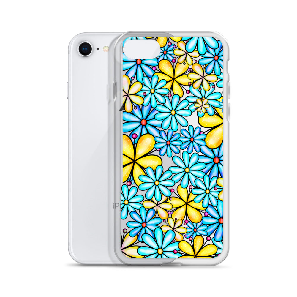 Clear Case for iPhone®- Floral Doodle Design I