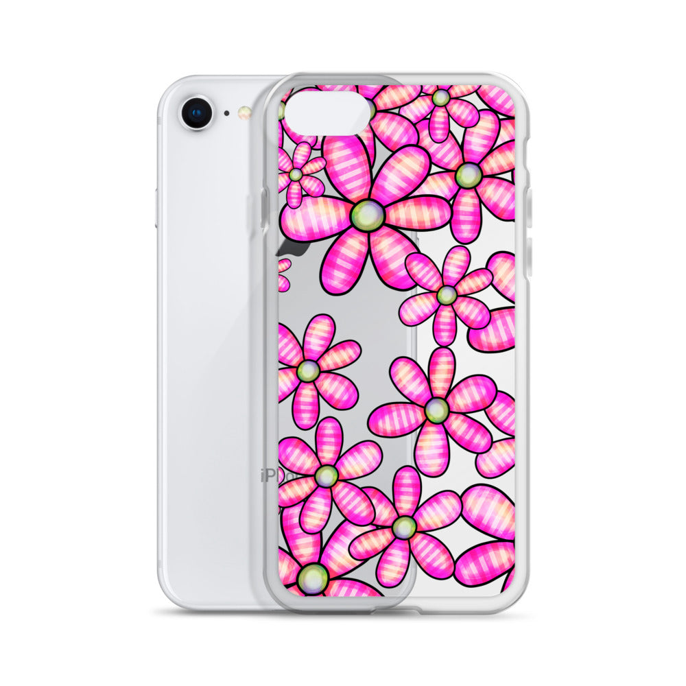 Clear Case for iPhone®- Floral Doodle Design II