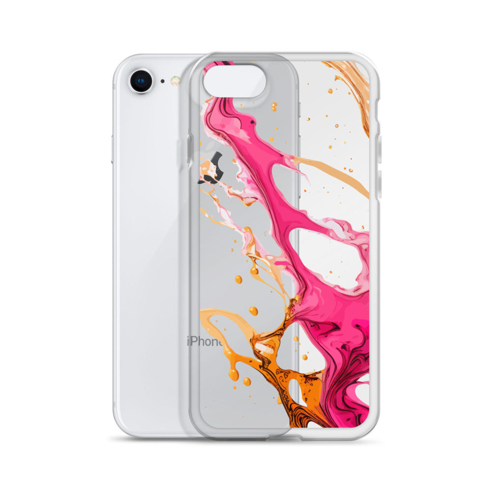 Clear Case for iPhone®- Alchohol Ink Design 04