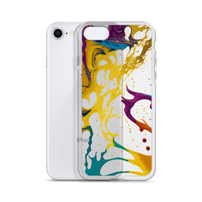 Clear Case for iPhone®-Alchohol Ink Design III