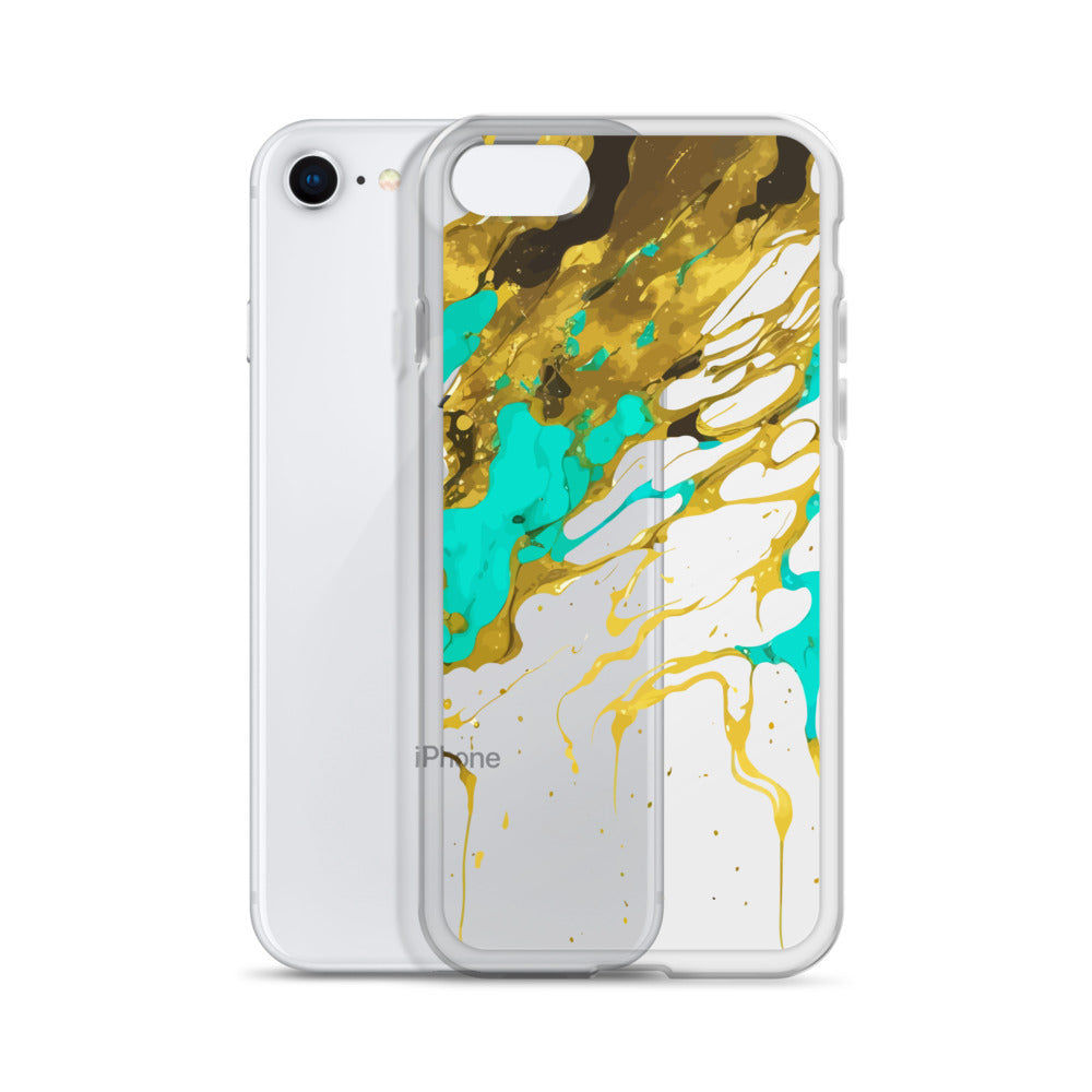 Clear Case for iPhone®- Alchohol Ink Design I