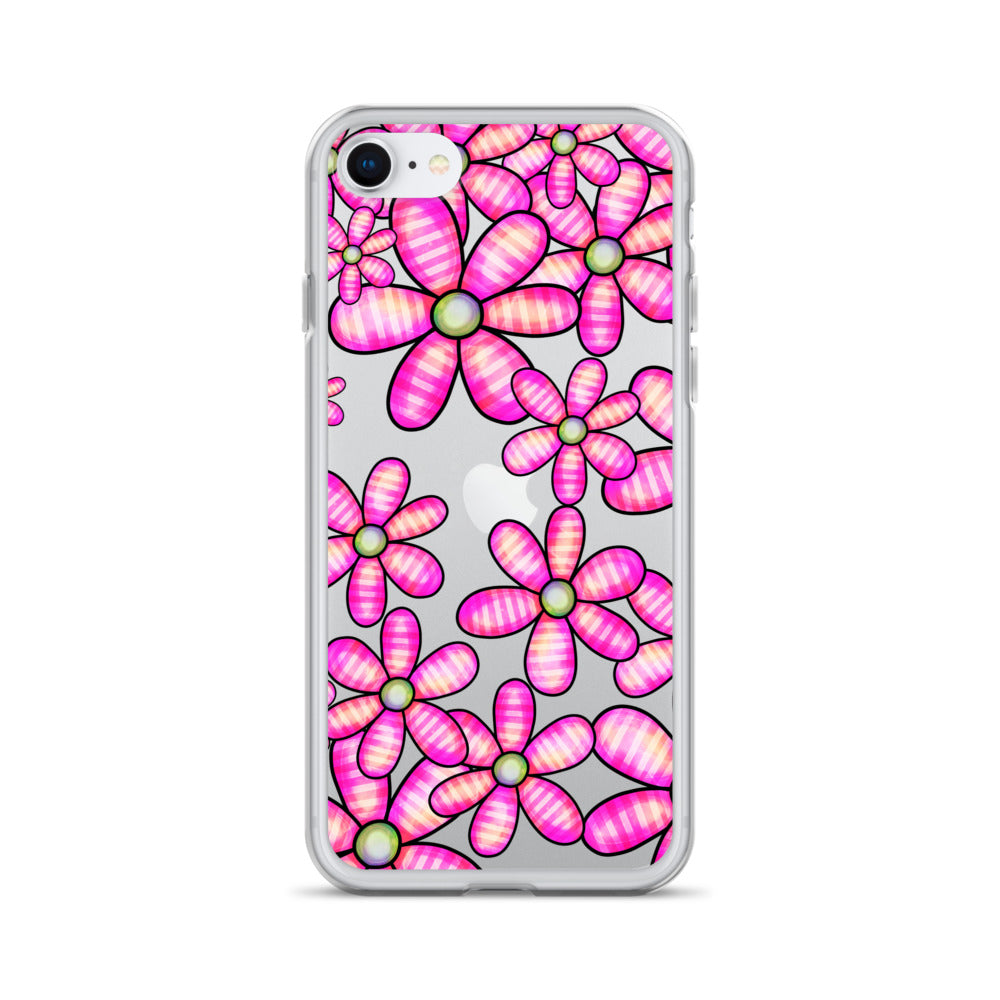 Clear Case for iPhone®- Floral Doodle Design II