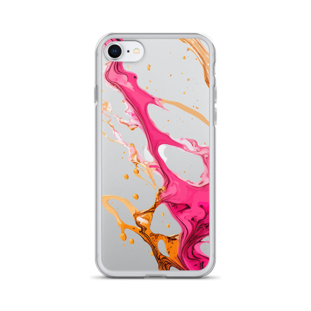 Clear Case for iPhone®- Alchohol Ink Design IV