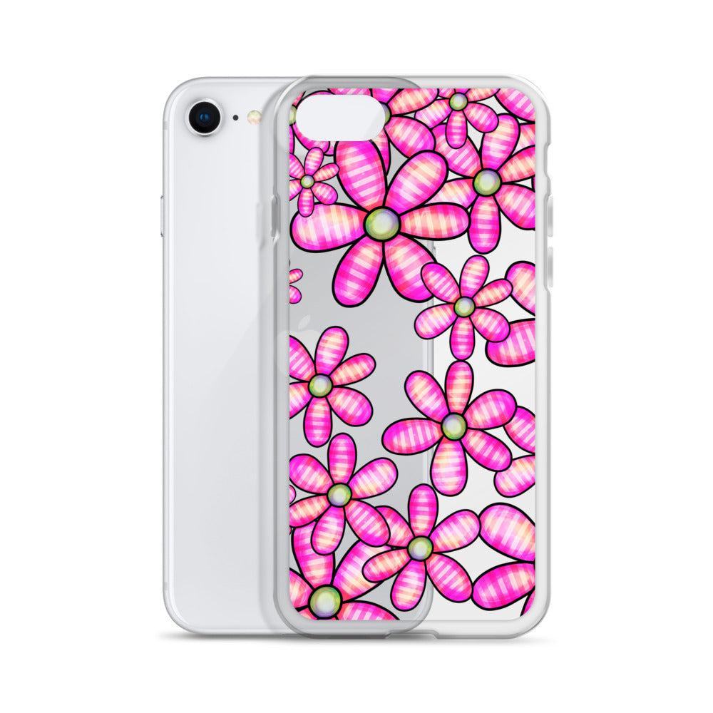 Clear Case for iPhone®- Floral Doodle Design 02