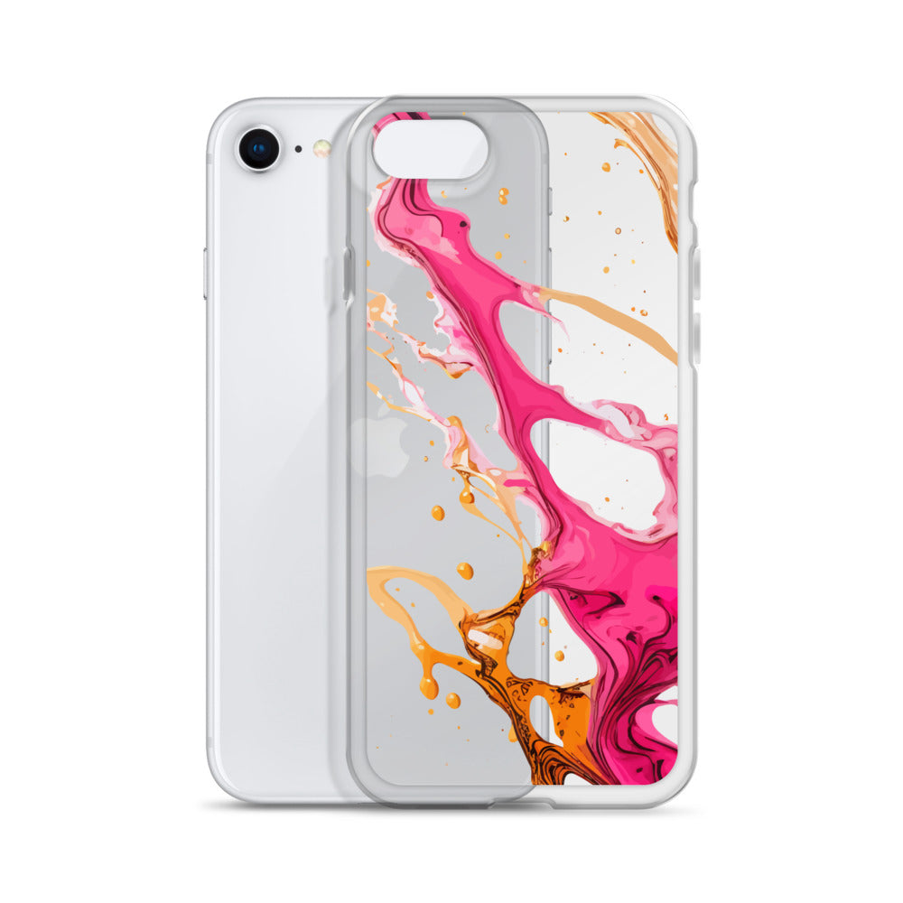 Clear Case for iPhone®- Alchohol Ink Design IV