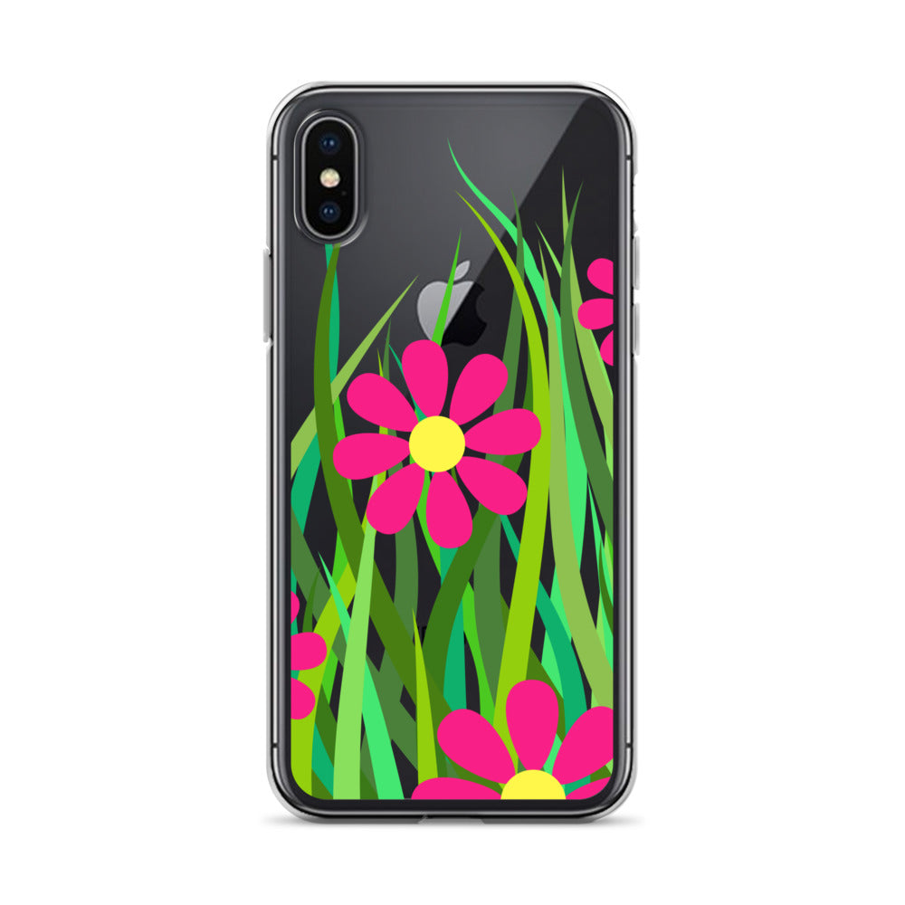 Clear Case for iPhone®- Floral Hedge Design I