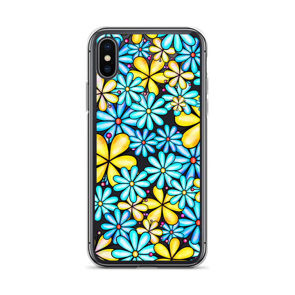 Clear Case for iPhone®- Floral Doodle Design I