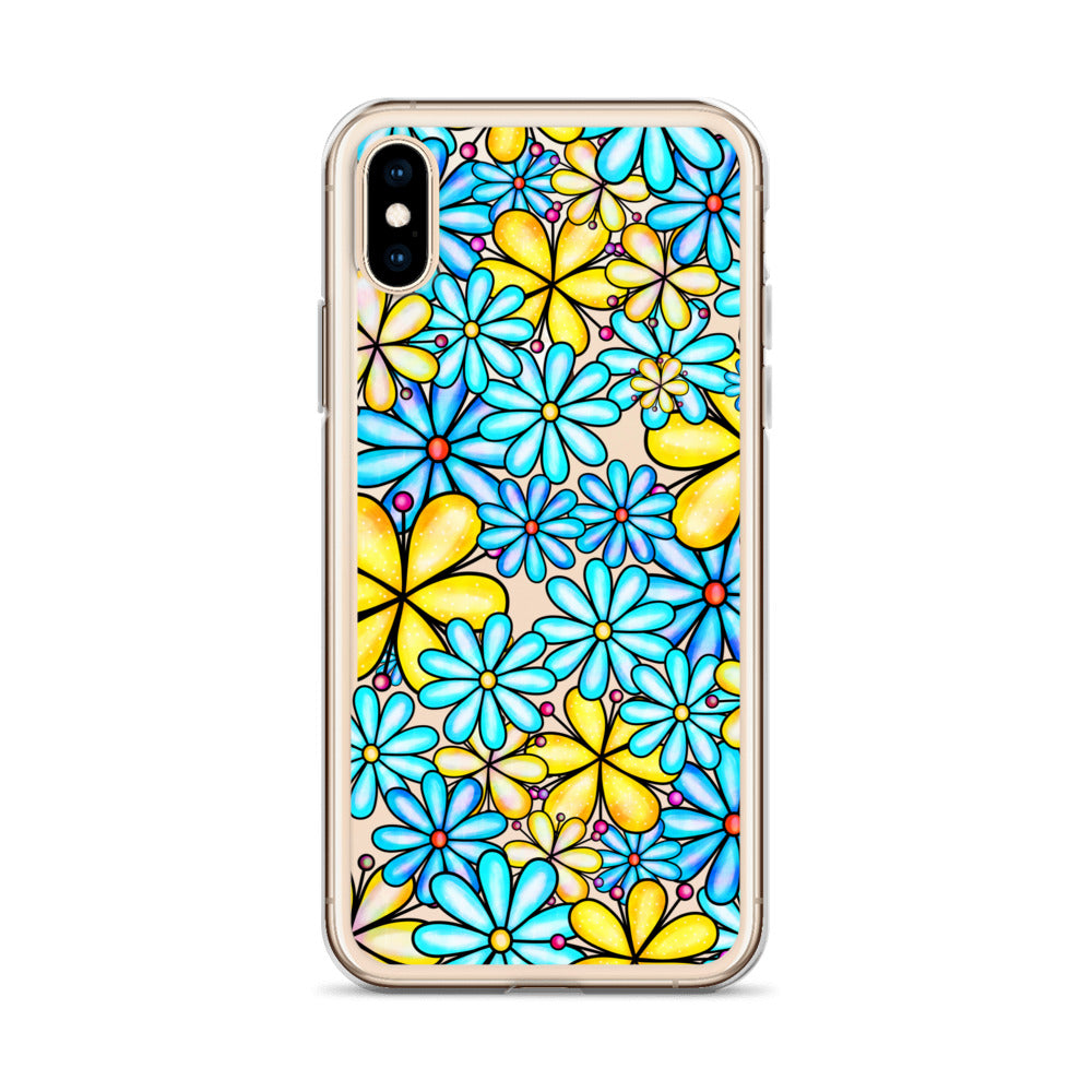 Clear Case for iPhone®- Floral Doodle Design I