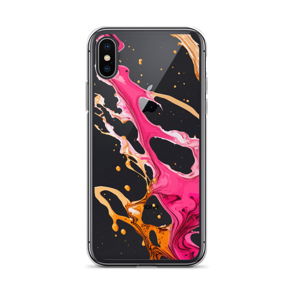 Clear Case for iPhone®- Alchohol Ink Design IV