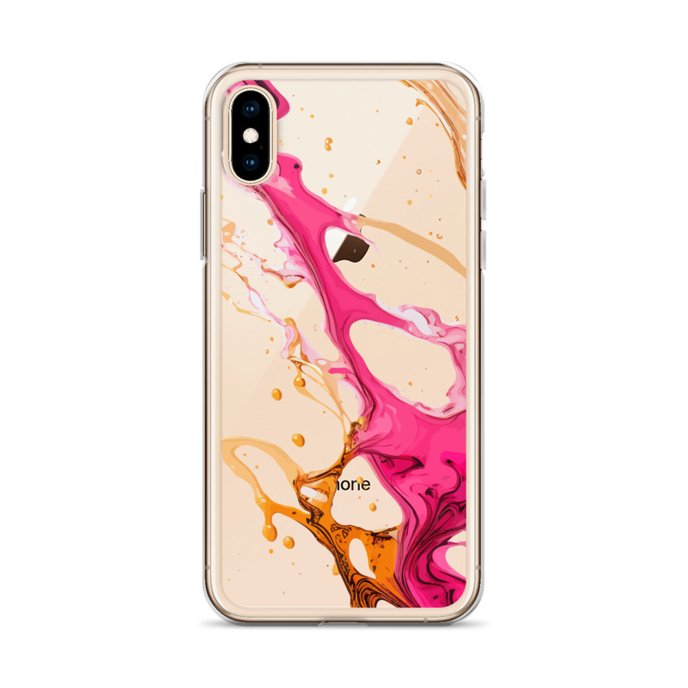 Clear Case for iPhone®- Alchohol Ink Design IV