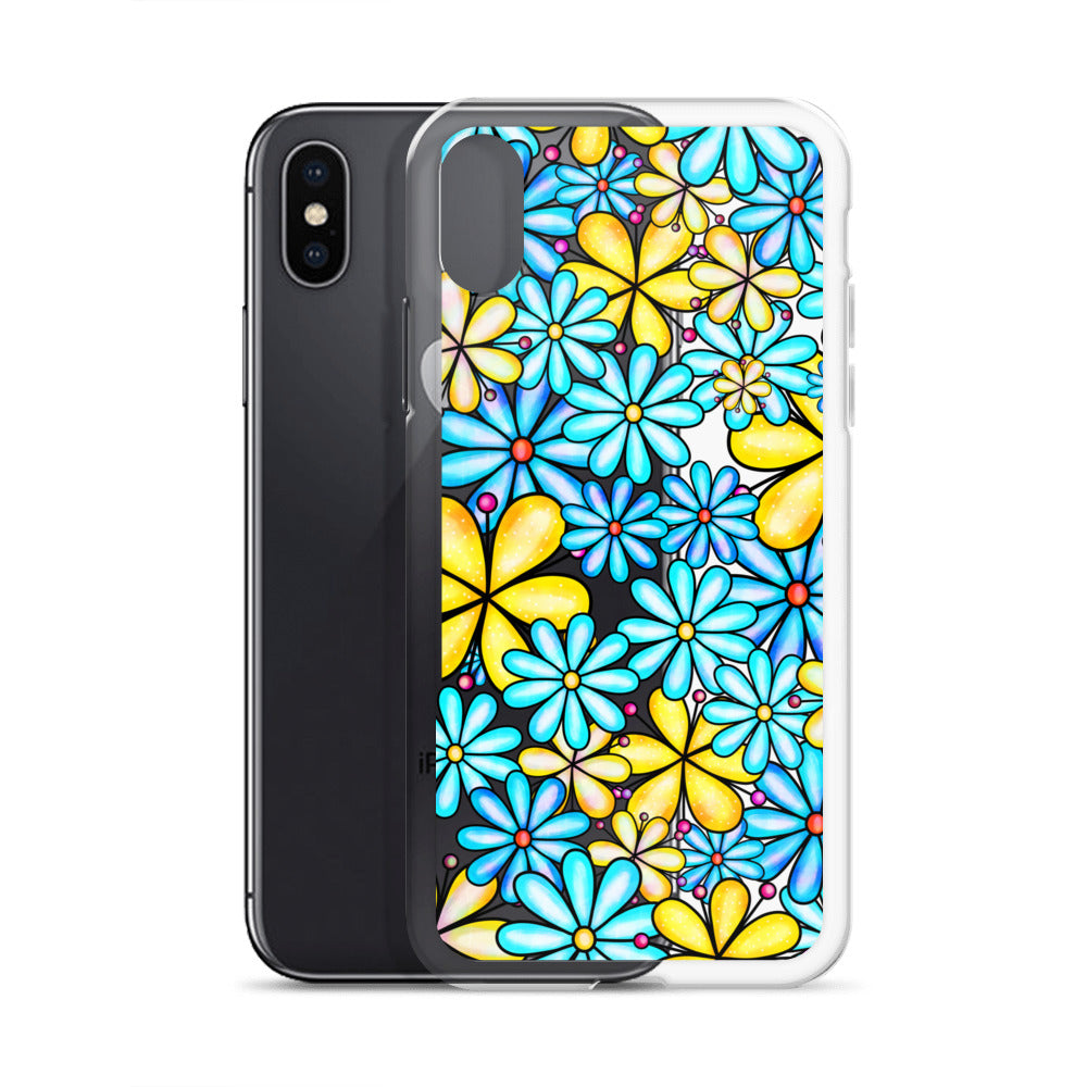 Clear Case for iPhone®- Floral Doodle Design I