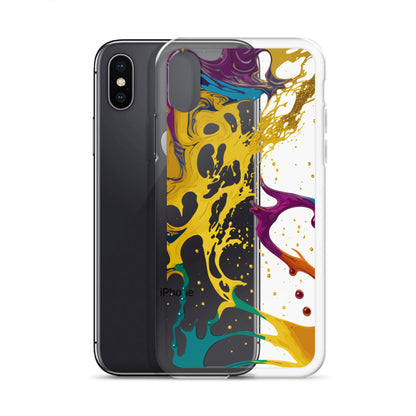 Clear Case for iPhone®-Alchohol Ink Design III