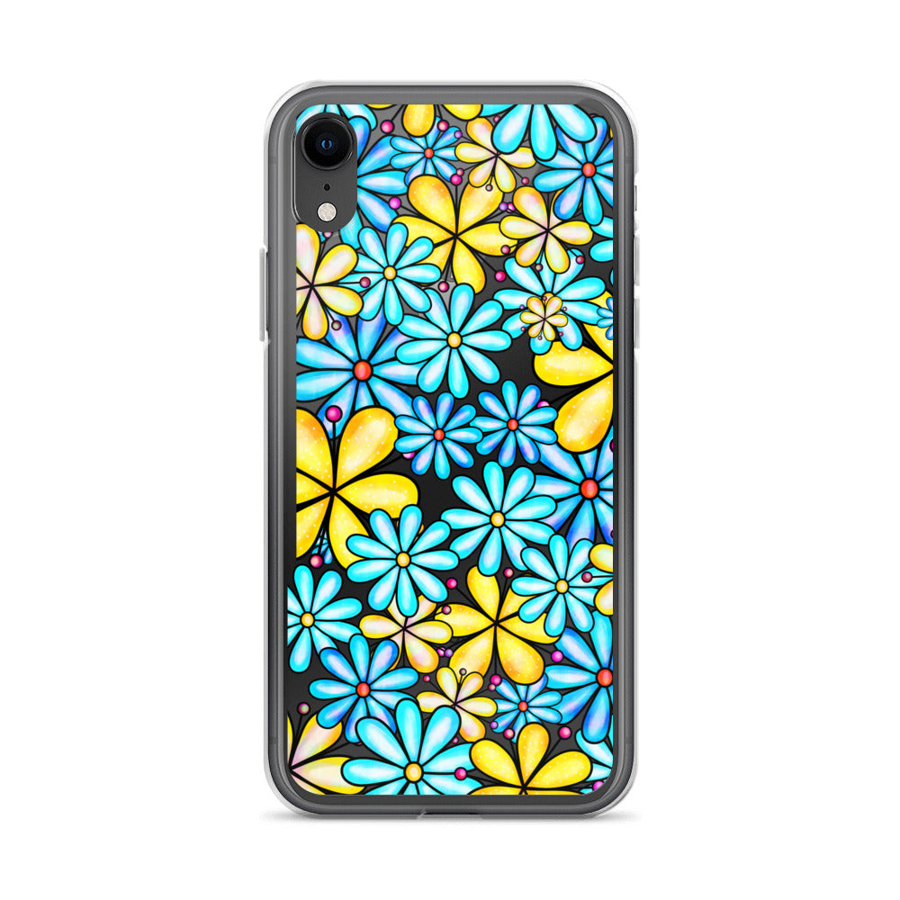 Clear Case for iPhone®- Floral Doodle Design I