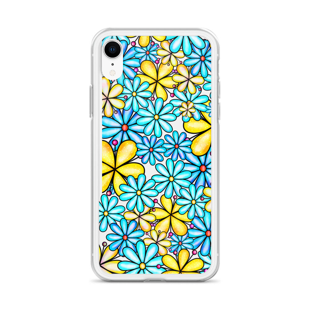 Clear Case for iPhone®- Floral Doodle Design I