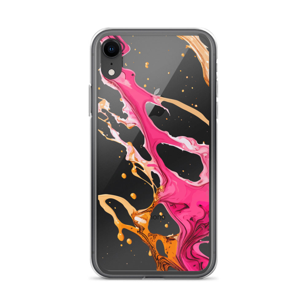 Clear Case for iPhone®- Alchohol Ink Design IV