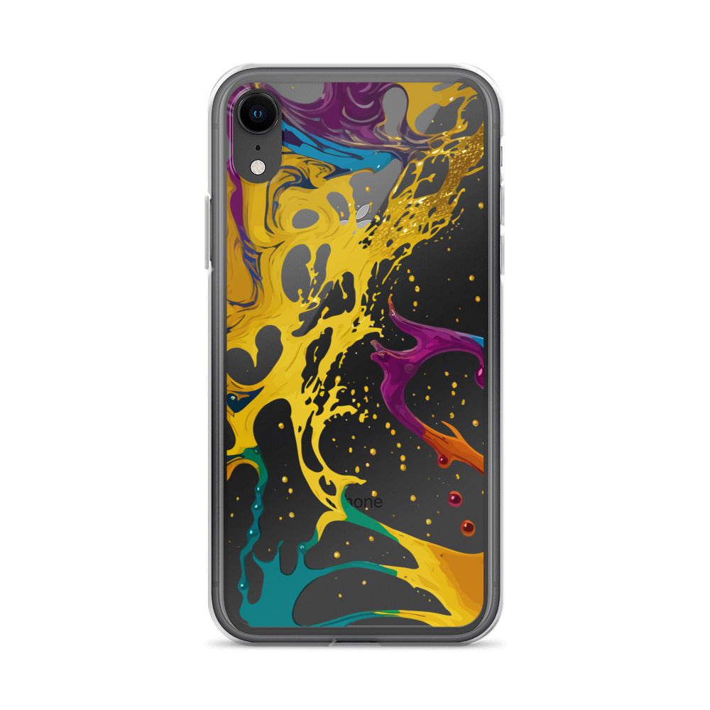 Clear Case for iPhone®-Alchohol Ink Design III