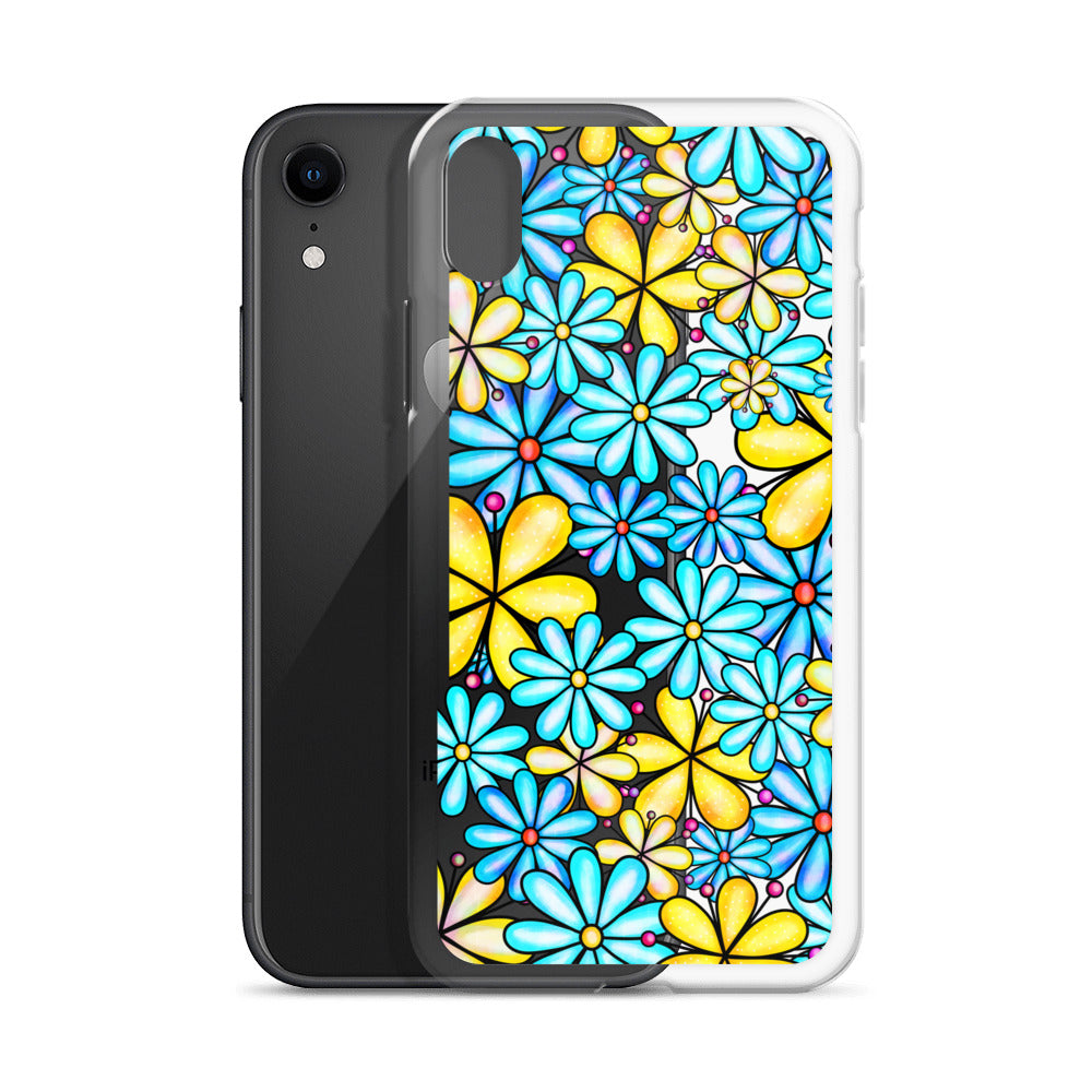 Clear Case for iPhone®- Floral Doodle Design I