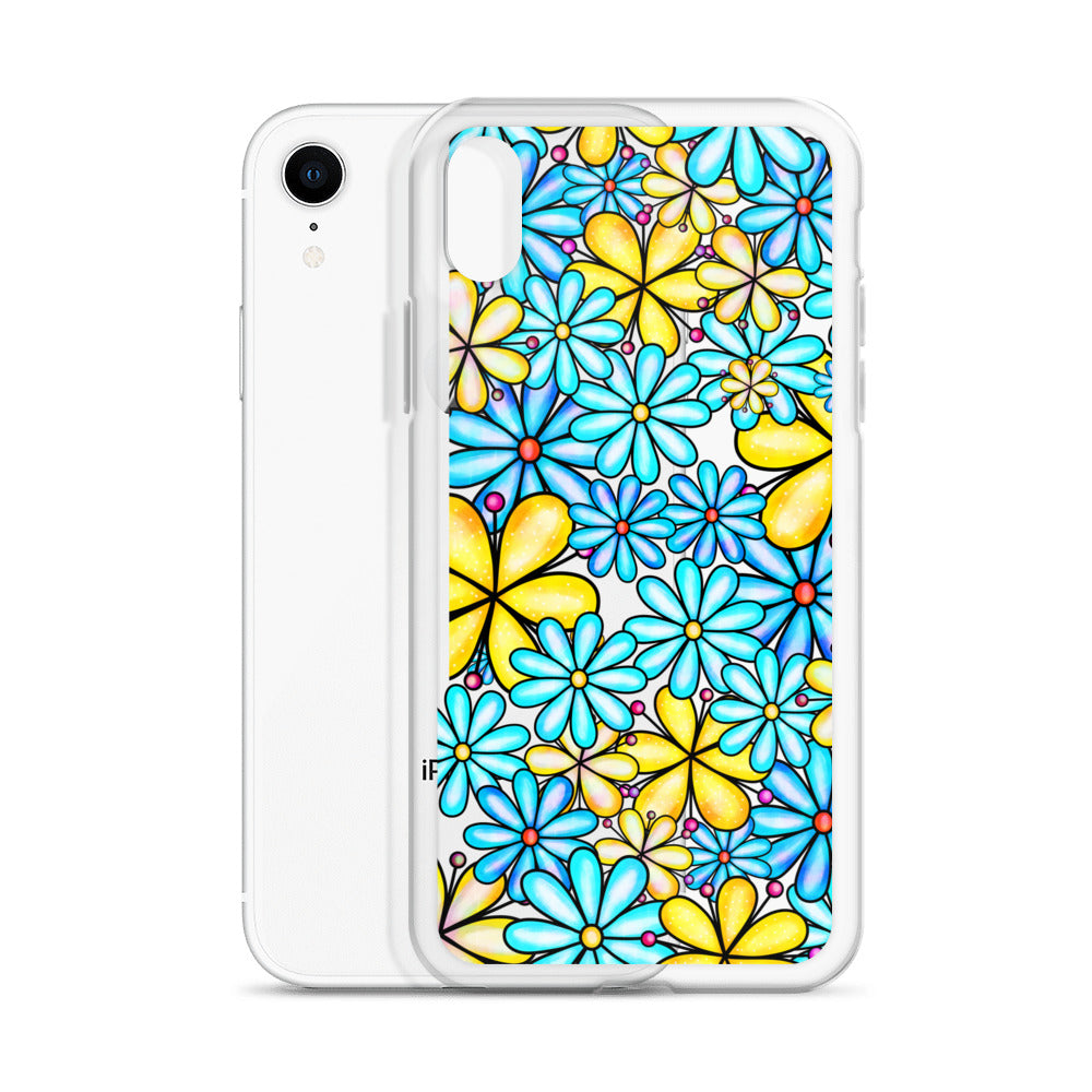 Clear Case for iPhone®- Floral Doodle Design I