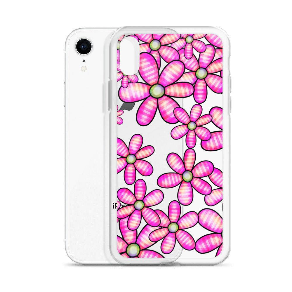 Clear Case for iPhone®- Floral Doodle Design 02