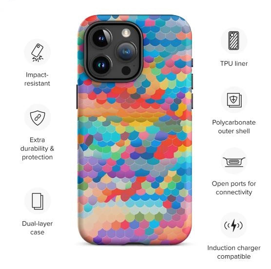 Tough Case for iPhone®- Rainbow Cloud Pattern 03