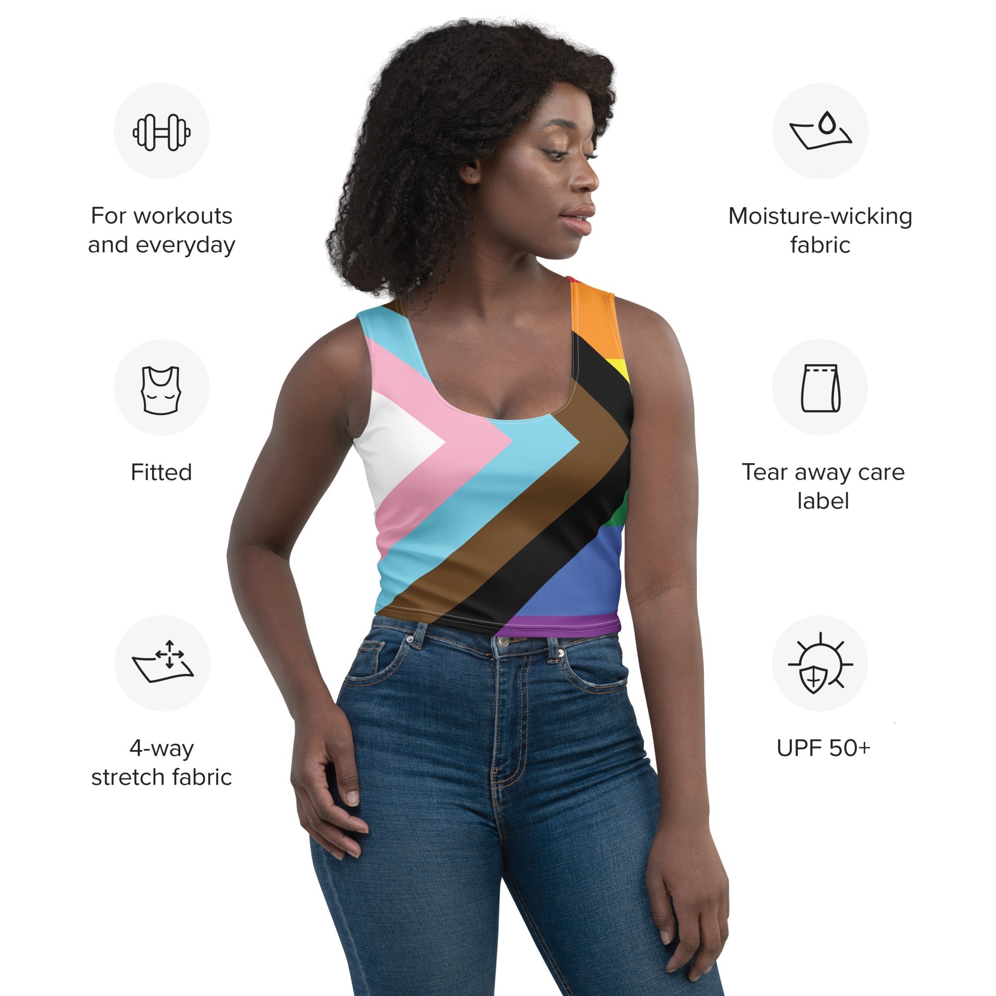 Crop Top - Progress Pride - Klip Clop