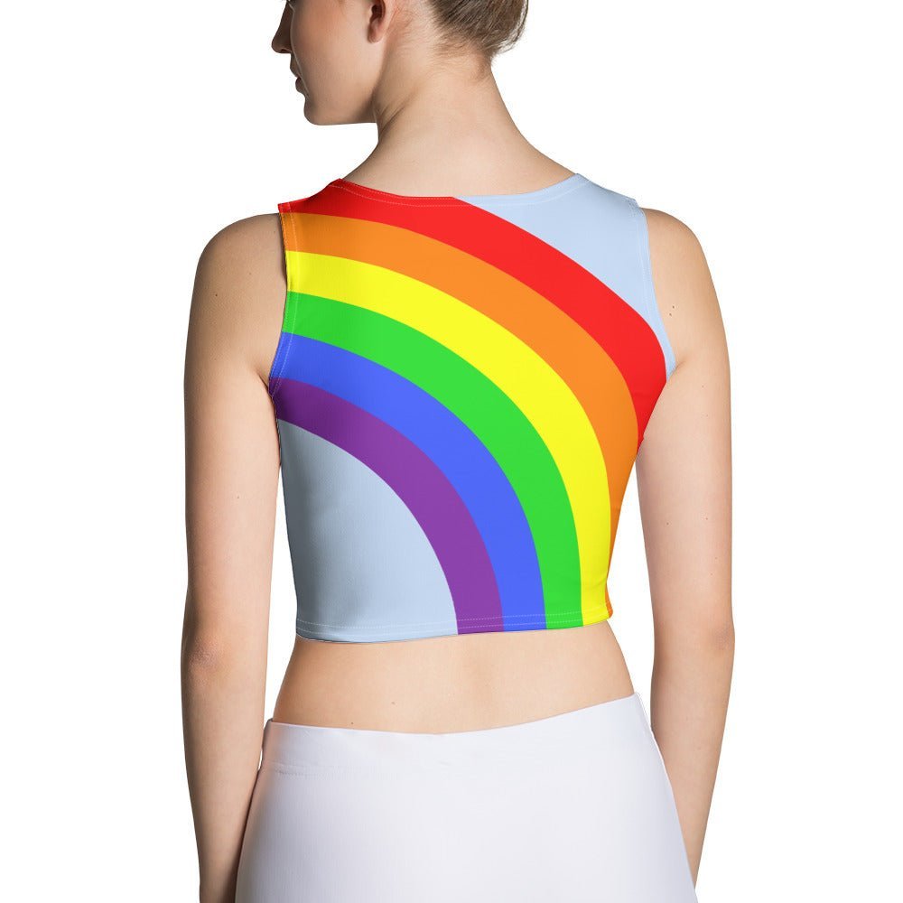 Crop Top - Rainbow on Cyan - Klip Clop