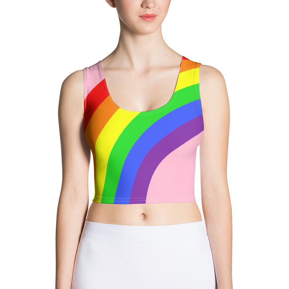 Crop Top - Rainbow on Pink - Klip Clop