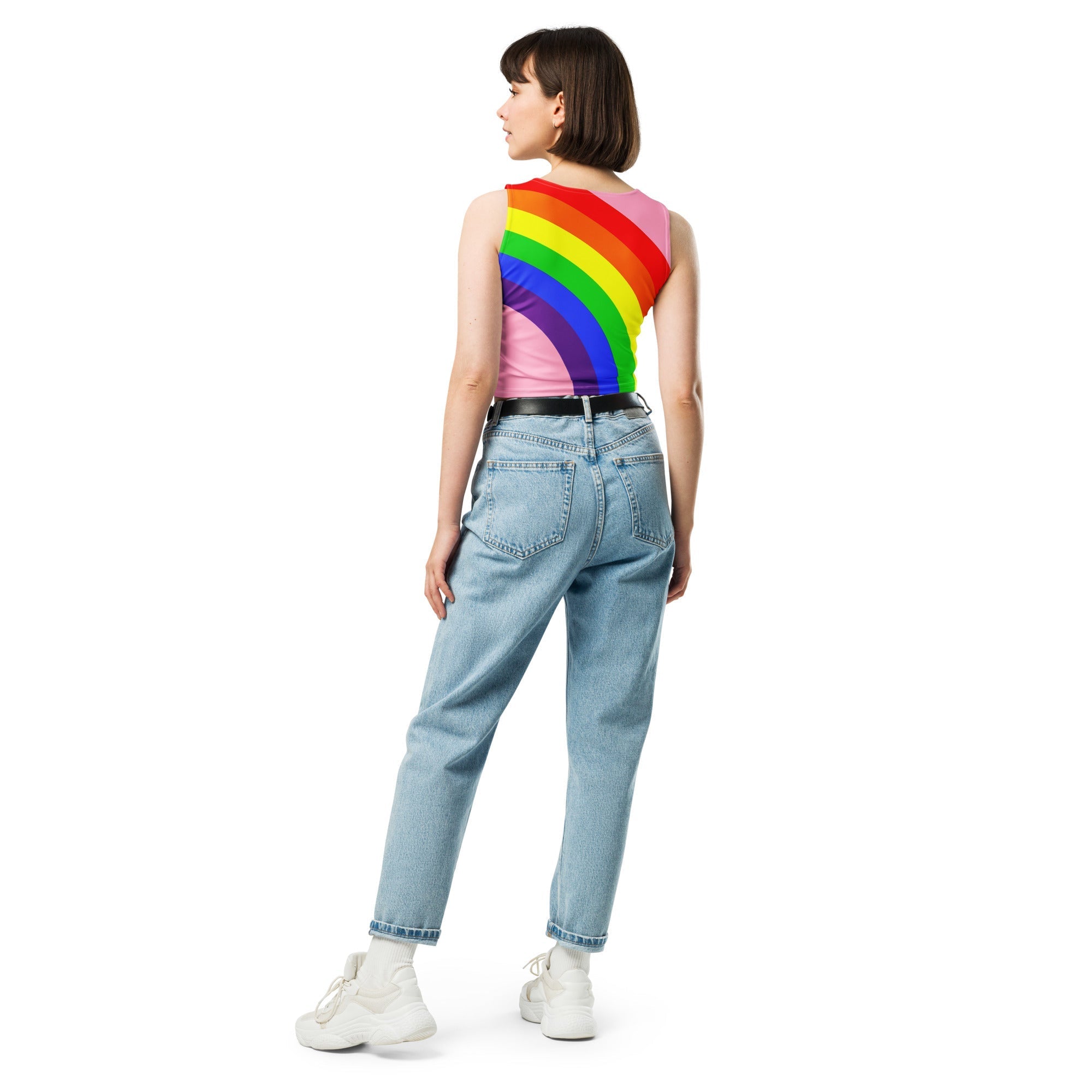 Crop Top - Rainbow on Pink - Klip Clop