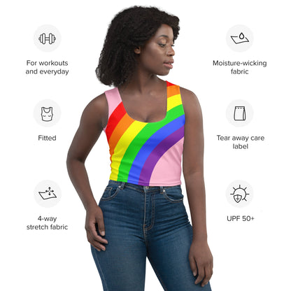 Crop Top - Rainbow on Pink - Klip Clop