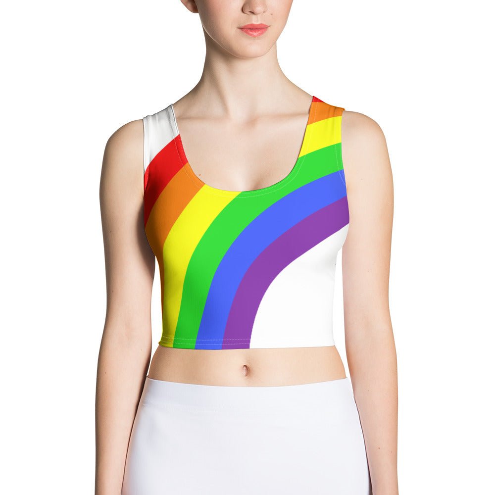 Crop Top - Rainbow on White - Klip Clop