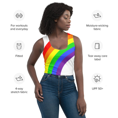 Crop Top - Rainbow on White - Klip Clop