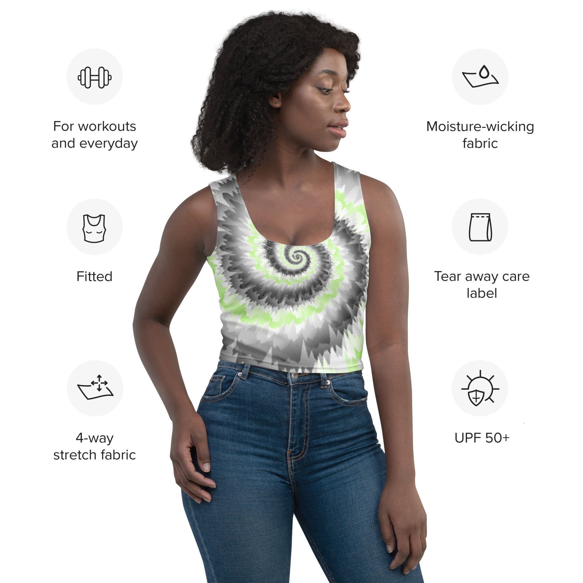 Crop Top - Tie Dye Spiral - Agender - Klip Clop