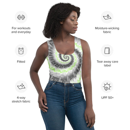 Crop Top - Tie Dye Spiral - Agender - Klip Clop